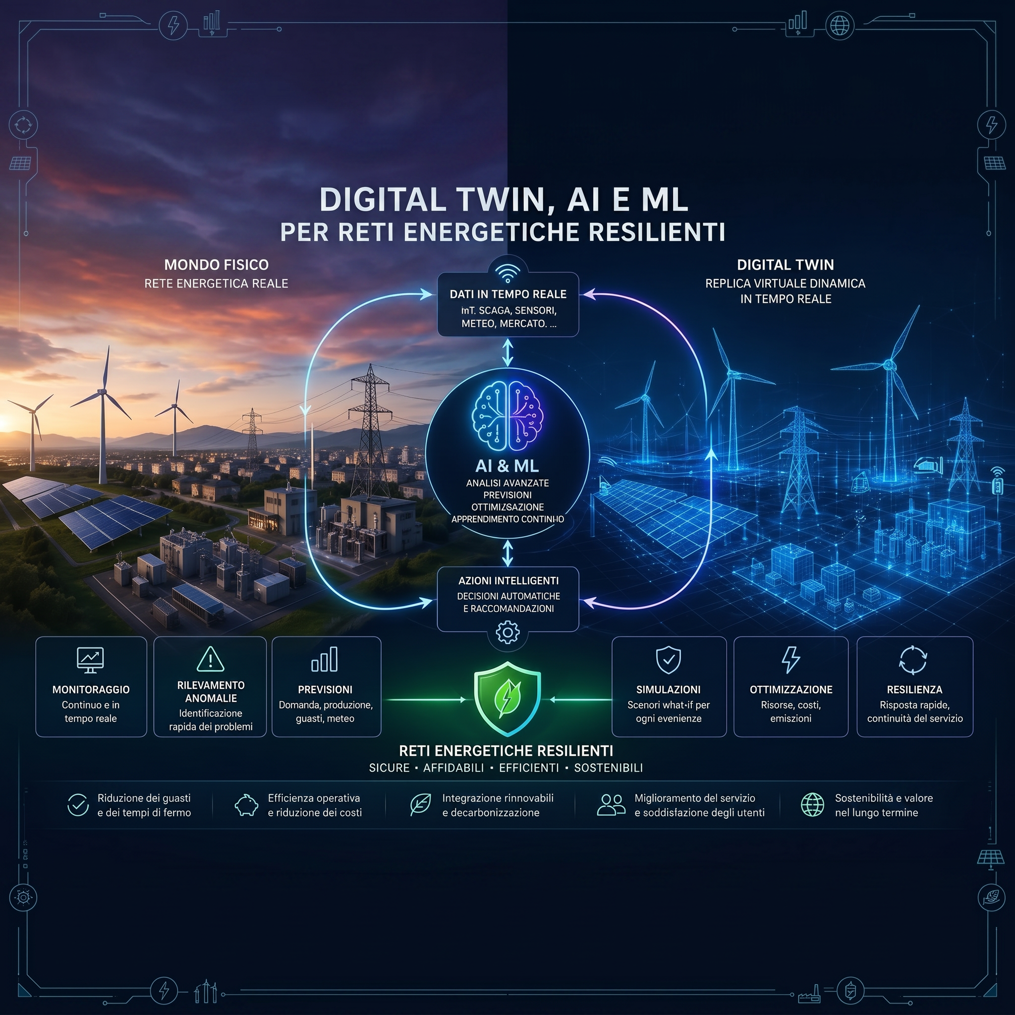 Visuale digital twin con integrazione AI e machine learning